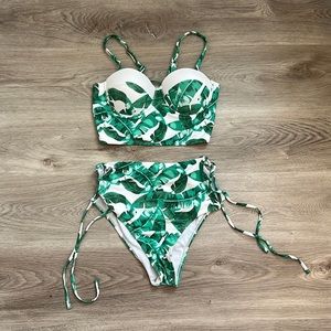 High Waisted Tropical Bikini
